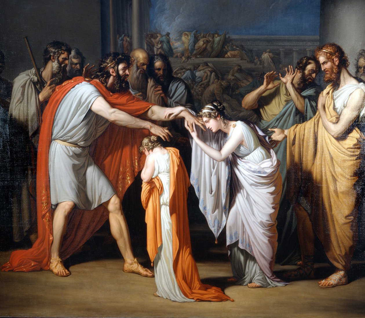 盲人俄狄浦斯遇见他的女儿 朱塞佩·博西（Giuseppe Bossi，1777-1815 年）的画作，Villa Comunale di Trezzo Sull