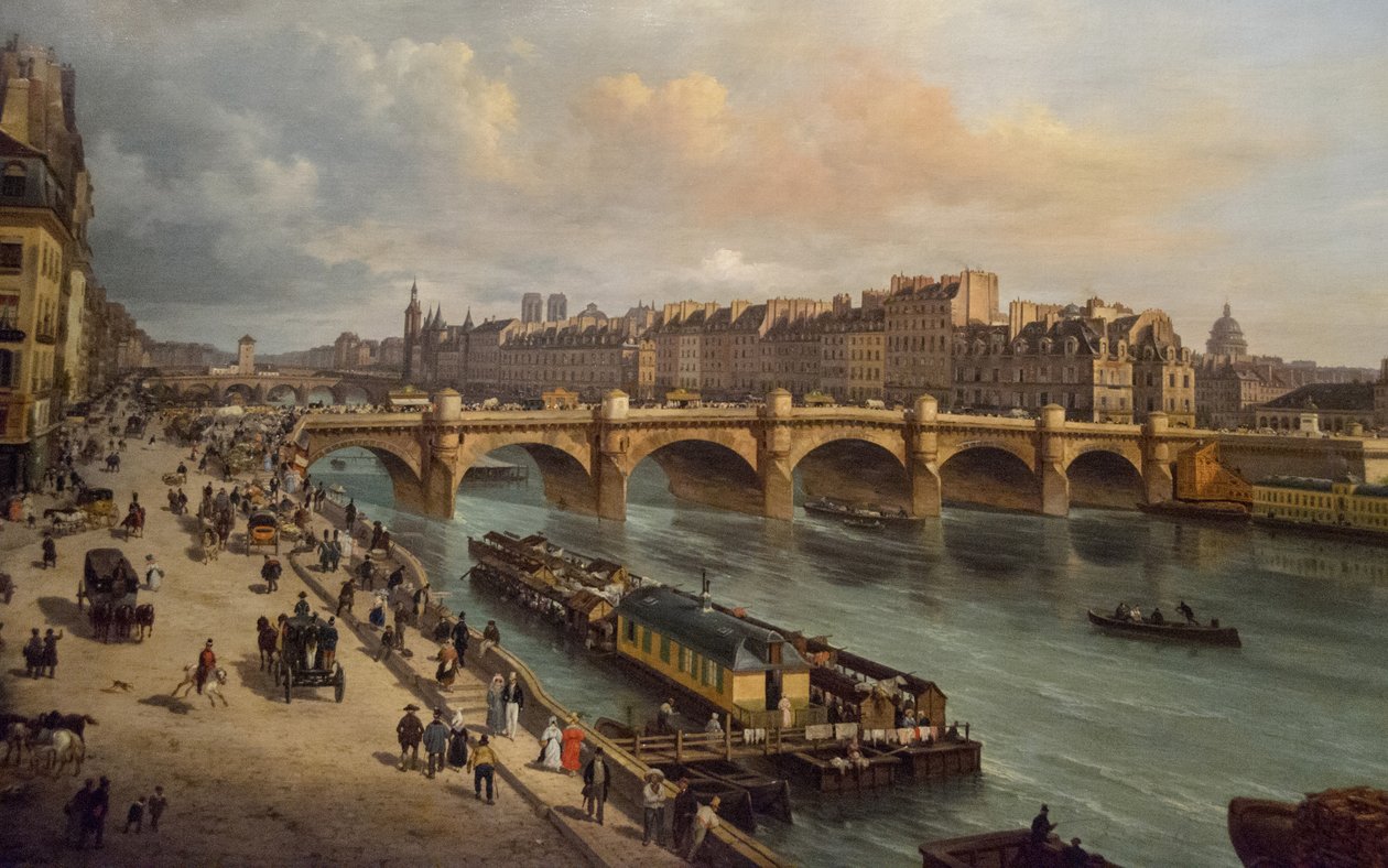 Le Pont-Neuf et la Cité Paris 1832, 1832. 作者 朱塞佩·卡内拉长老