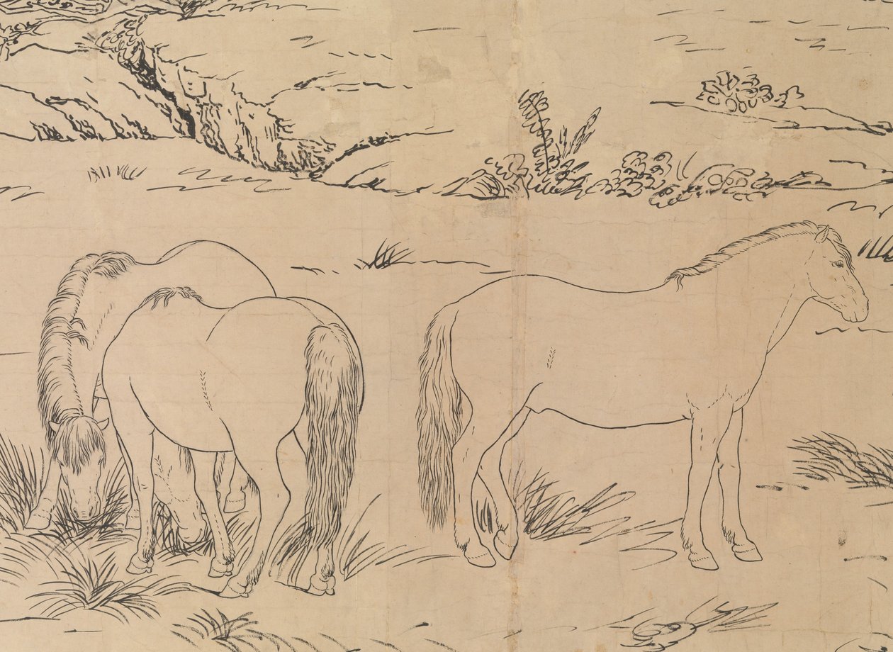 一百匹马》，可追溯到1723-25年。 作者 郎世宁