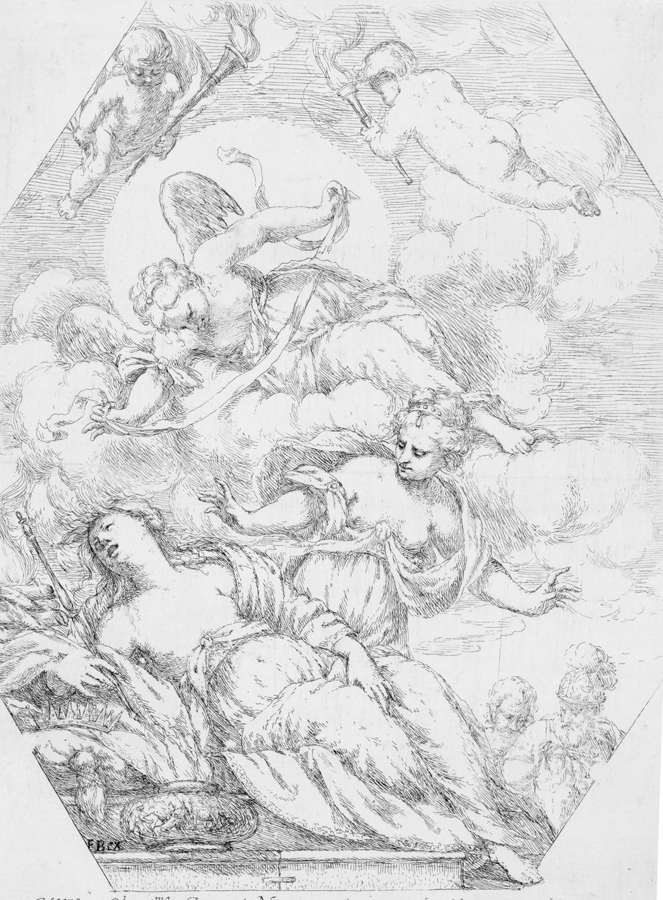 Dido on the Funeral Pyre, 1650-1700. 作者 朱塞佩·迪亚曼蒂尼（Giuseppe Diamantini）