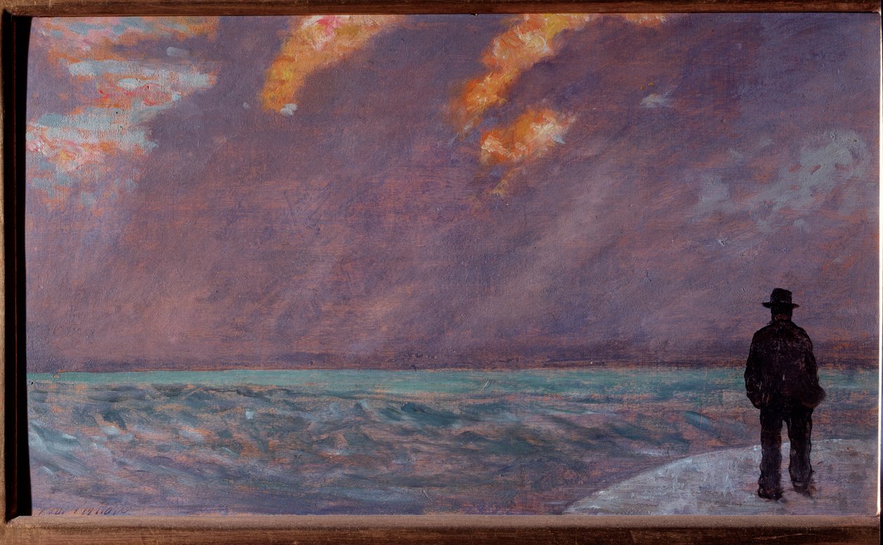 海上日落（布面油画 作者 朱塞佩·法托利（Giuseppe Fattori）