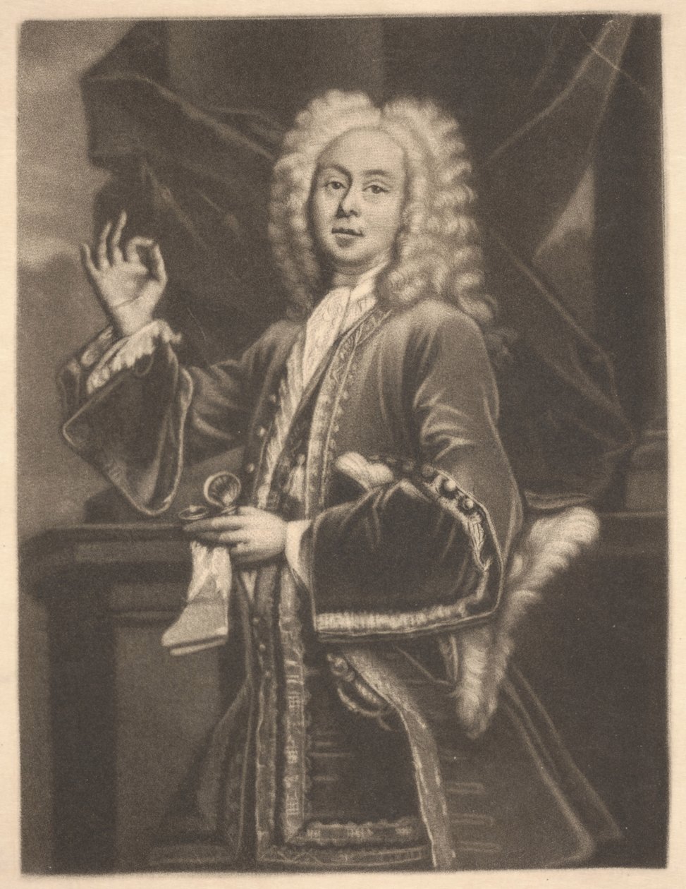 科利·西伯 (Colley Cibber)，c.1700-1725（雕刻） 作者 朱塞佩·格里索尼