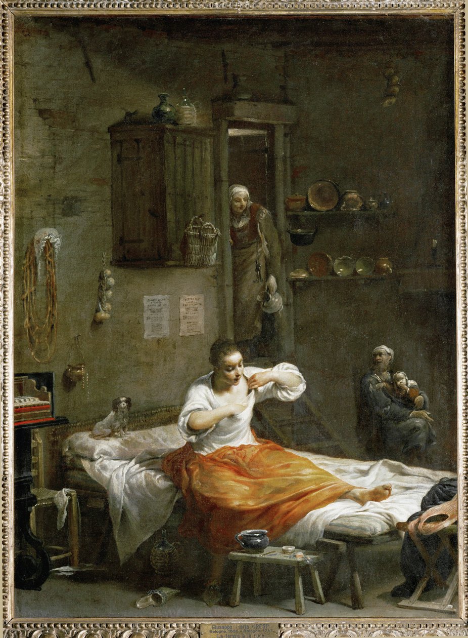 La femme a la puce - Searching for Fleas ... 作者 朱塞佩·玛丽亚 (1665 1747) 克雷斯皮