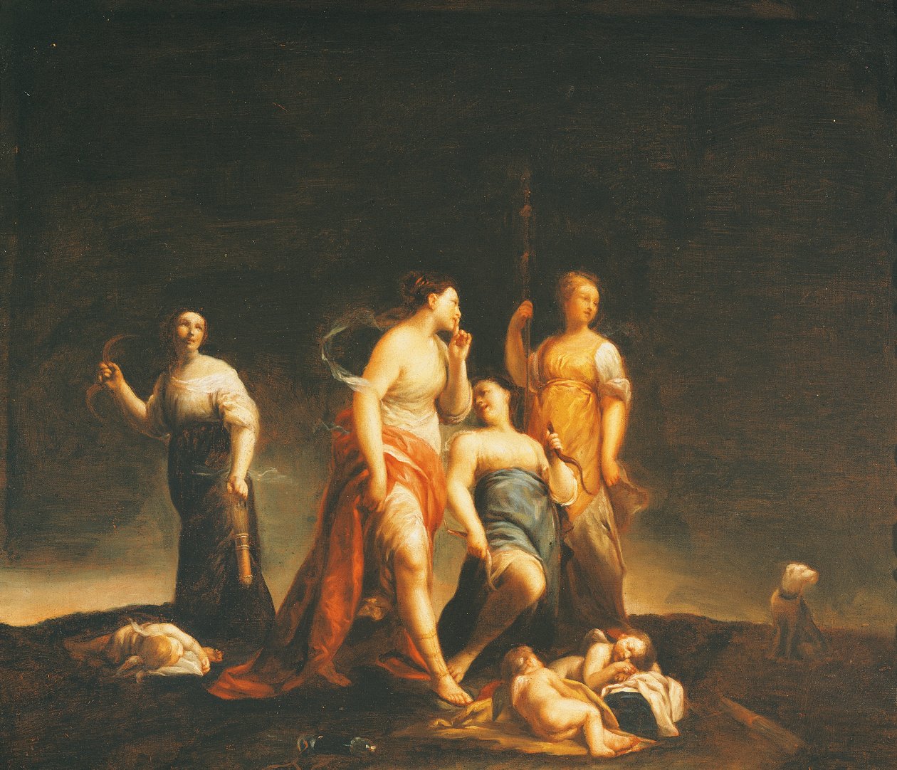 沉睡的丘比特，作者：朱塞佩·玛丽亚·克雷斯皮 (1665-1747) 作者 朱塞佩·玛丽亚 (1665-1747) 克雷斯皮