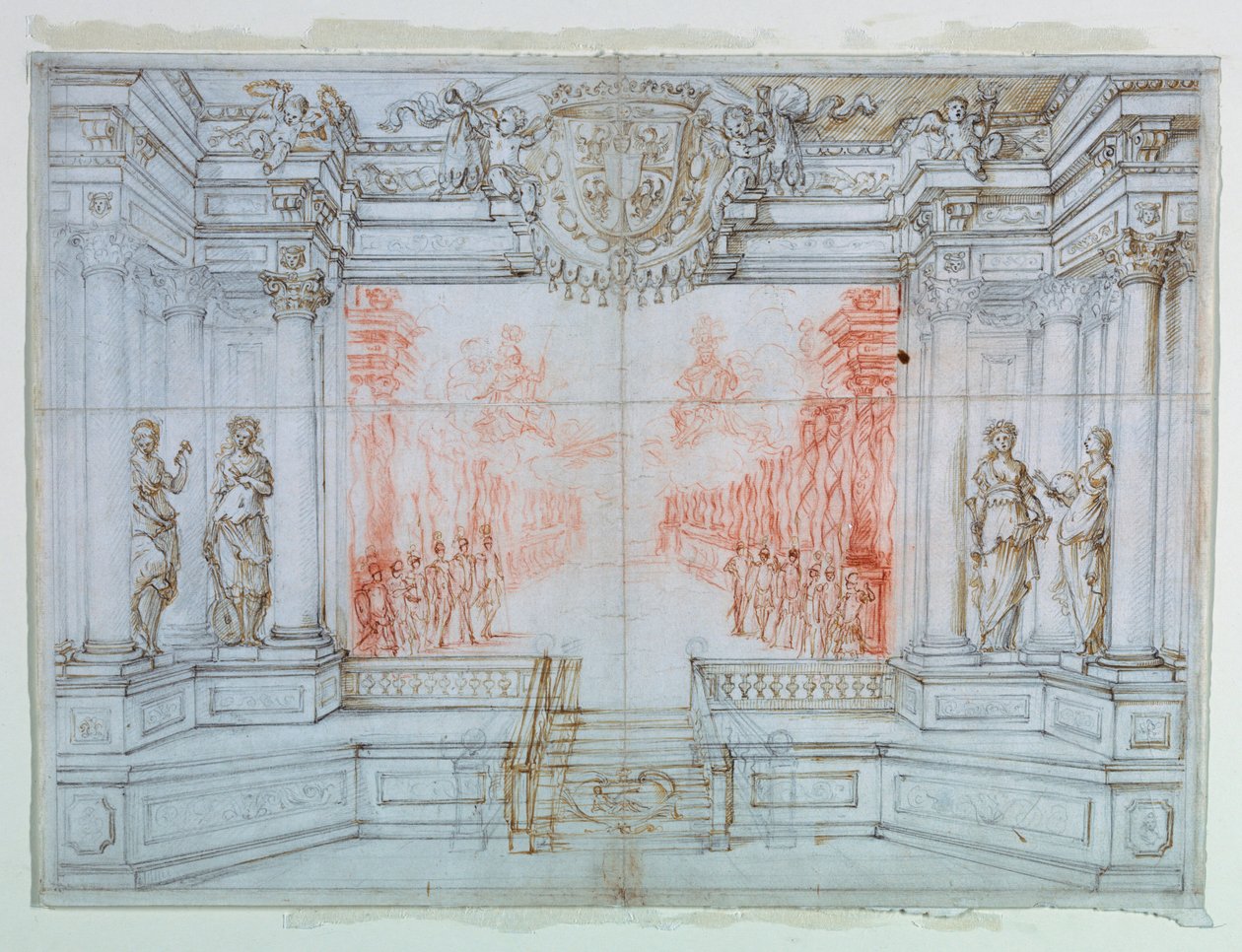 绘画，舞台设计塞莱芭蕾舞剧，1674 年 作者 朱塞佩·玛丽亚·米特利