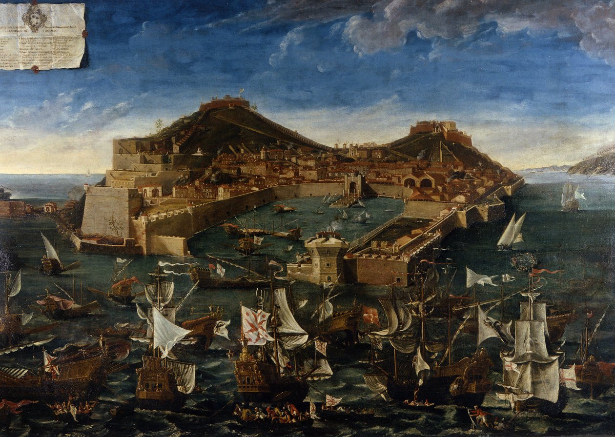 费拉约港（易北河）（厄尔巴岛），G.M. 绘画 泰雷尼 作者 朱塞佩·玛丽亚·特雷尼