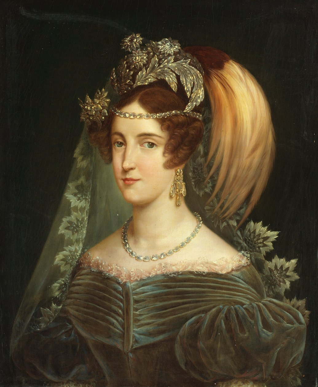 1812-1836年萨伏依的玛丽亚-克里斯蒂娜的肖像，两西西里的女王，1830年。 作者 朱塞佩·纳瓦拉
