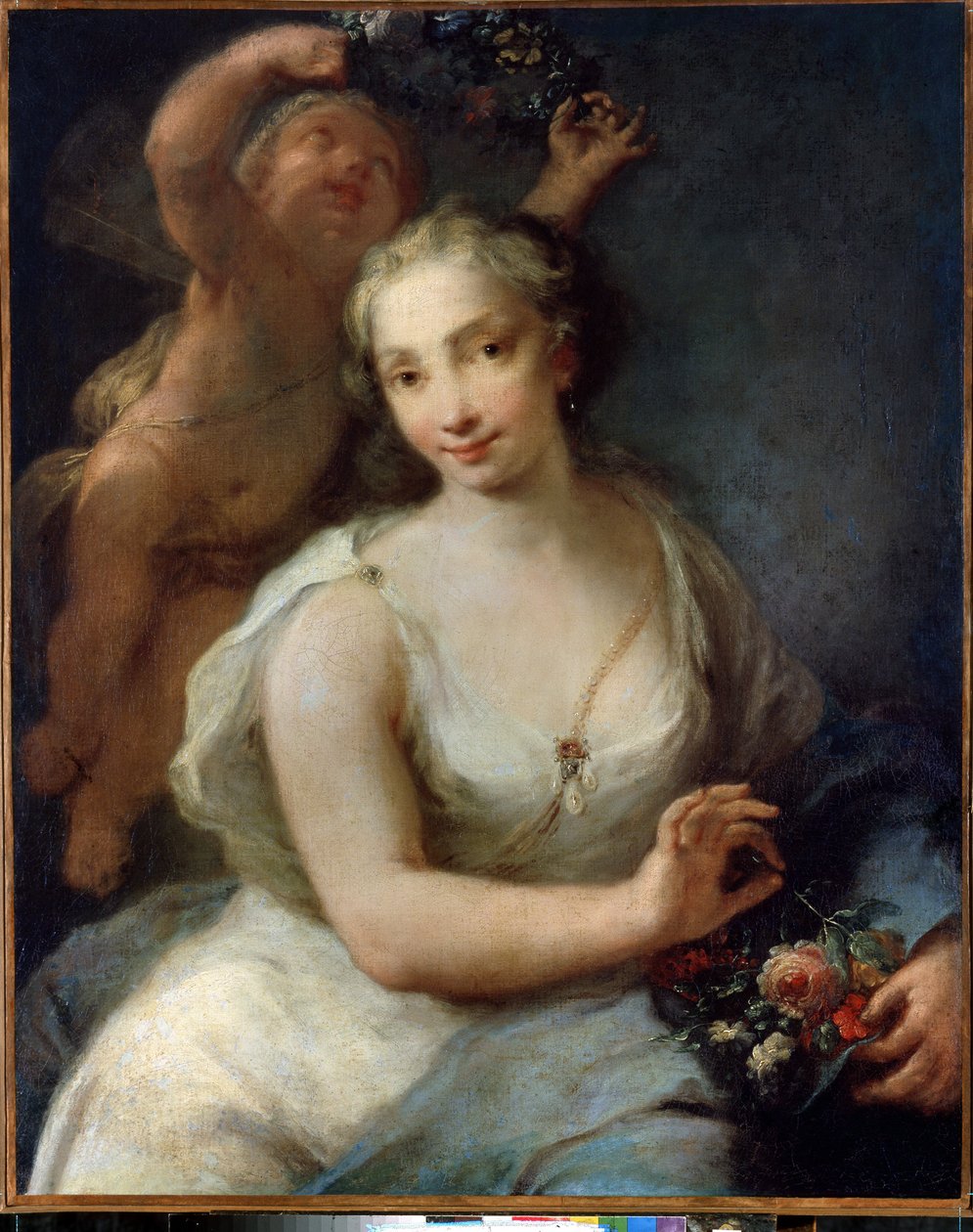 春天春天（Primavera）。朱塞佩-诺加利（Giuseppe Nogari，1699-1763 年）1757 年前的画作。威尼斯艺术。布面油画。圣彼得堡冬宫博物馆。 作者 朱塞佩·诺加里（Giuseppe Nogari）