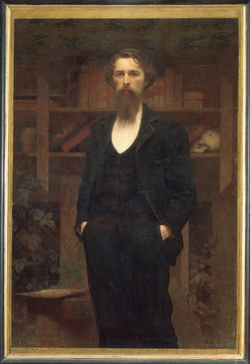 自画像 - Giuseppe Pellizza da Volpedo (1868-1907)。 布面油画 作者 朱塞佩·佩里扎·达·沃尔佩多
