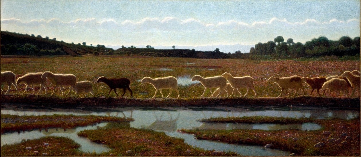 生活之镜 Giuseppe Pellizza da Volpedo (1868-1907) 1895-1898 Dim. 291x132 cm 都灵，Civic Gallery of Modern and Contemporary Art 作者 朱塞佩·佩里扎·达·沃尔佩多