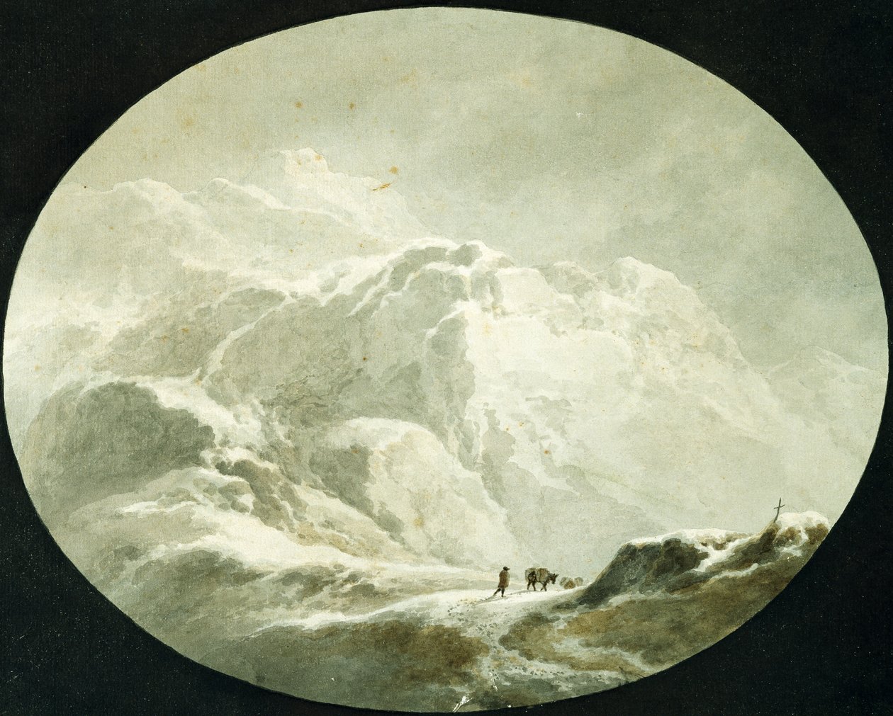 白雪覆盖的阿尔卑斯山口，作者是朱塞佩-皮特罗-巴盖蒂（1764-1831）。 作者 朱塞佩·皮埃特罗·巴吉蒂