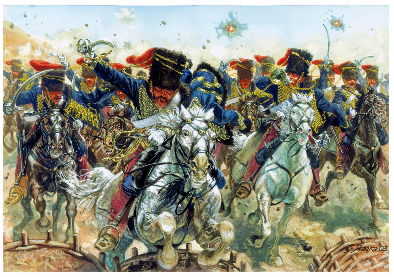 克里米亚战争：1854 年 10 月 25 日的巴拉克拉瓦战役，英国骑兵的冲锋 - 克里米亚战争：1854 年 10 月 25 日巴拉克拉瓦战役中英国骑兵的冲锋 - 插图：Giuseppe Rava 作者 朱塞佩·拉瓦（Giuseppe Rava）