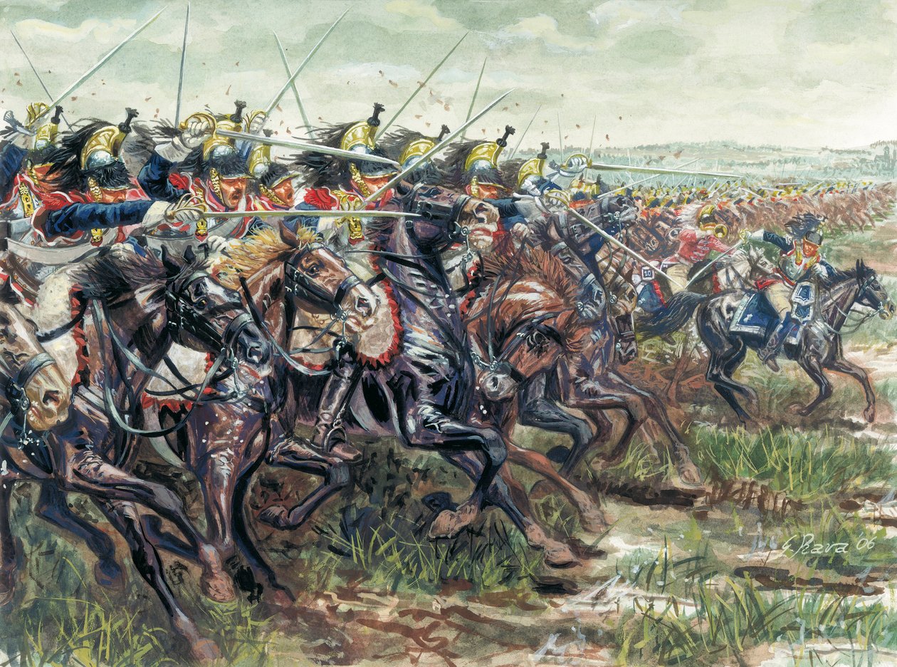 第一帝国（1804-1814 年）：拿破仑一世大军战舰冲锋 - Giuseppe Rava 插图 作者 朱塞佩·拉瓦（Giuseppe Rava）