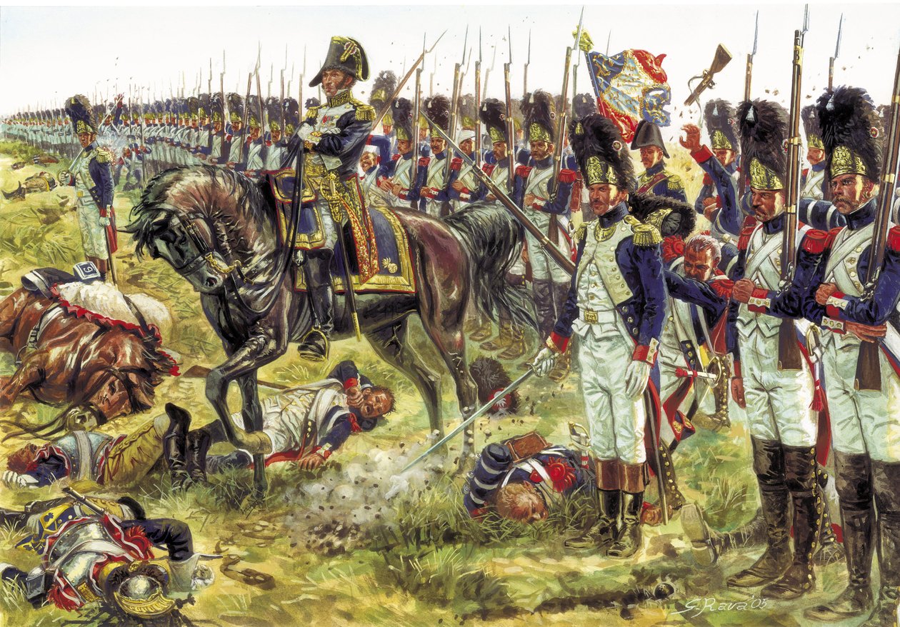 第一帝国：1809 年 5 月多尔森将军率领的拿破仑一世大军士兵与奥地利军队之间的埃斯林战役（或称阿斯佩恩战役） - 第一帝国：1809 年 5 月帝国军队与奥地利军队之间的阿斯佩恩-埃斯林战役 作者 朱塞佩·拉瓦（Giuseppe Rava）
