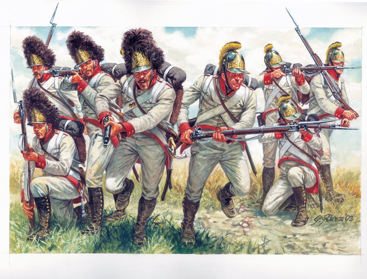 第一帝国：第一帝国：1809 年的奥地利步兵掷弹兵 - 第一帝国：1809 年的奥地利步兵掷弹兵 - 插图：Giuseppe Rava 作者 朱塞佩·拉瓦（Giuseppe Rava）