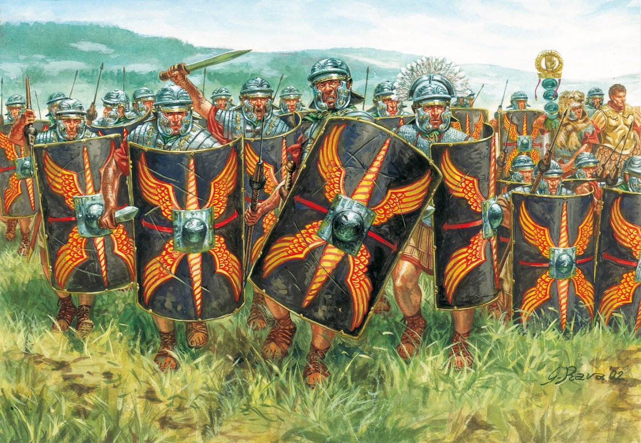 Roman antiquite（帝国）：一群罗马军团士兵 - 罗马帝国：军团士兵 - Giuseppe Rava 插图 作者 朱塞佩·拉瓦（Giuseppe Rava）