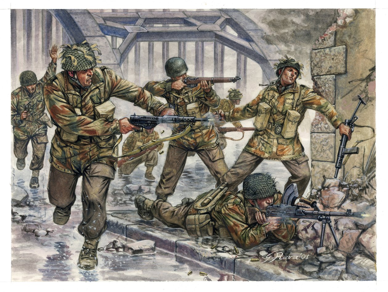 第二次世界大战：1944 年 9 月在荷兰的市场花园行动中，绰号 "红魔鬼 "的英国伞兵 - 第二次世界大战：市场花园行动，1944 年 9 月被称为 "红魔鬼 "的英国伞兵 - 插图：Giuseppe Rava 作者 朱塞佩·拉瓦（Giuseppe Rava）