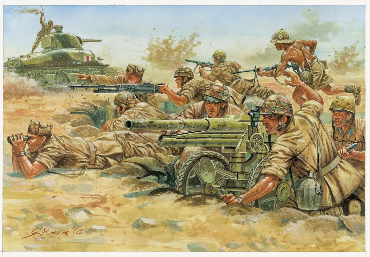 第二次世界大战：北非意大利伞兵部队 Folgore 师士兵 作者 朱塞佩·拉瓦（Giuseppe Rava）