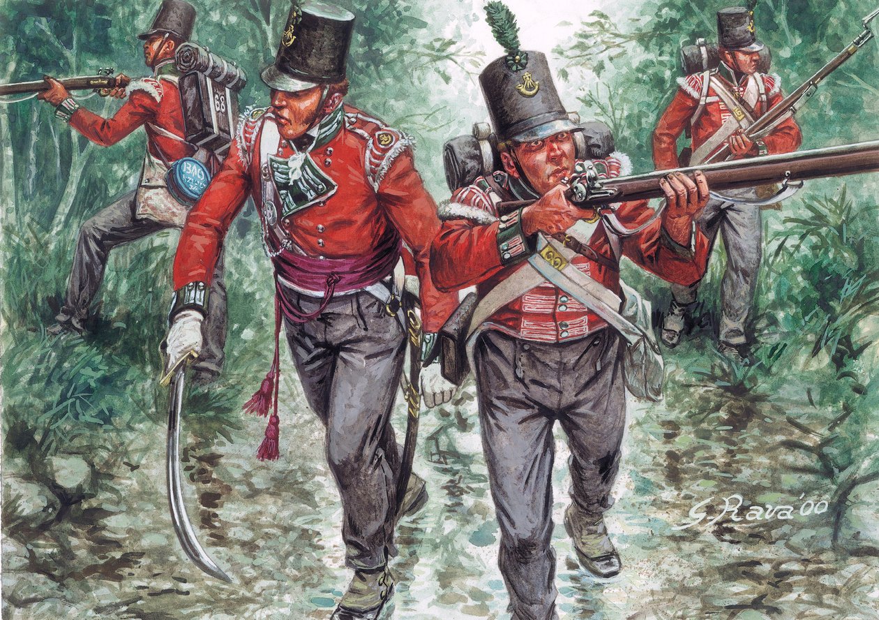 约 1810 年巡逻的英国步兵团士兵 - （英国步兵团士兵 作者 朱塞佩·拉瓦（Giuseppe Rava）