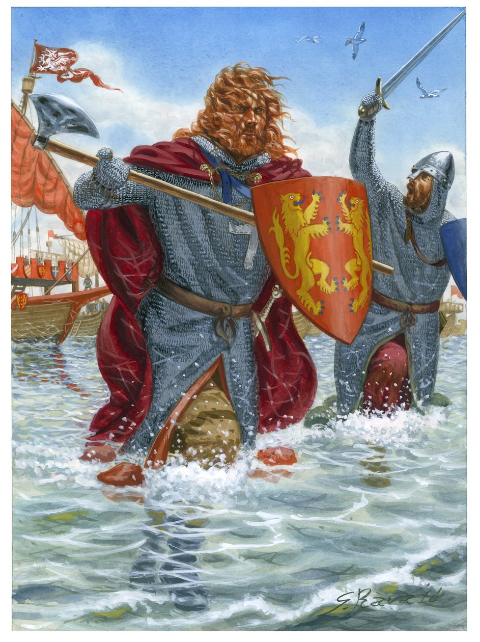 第三次十字军东征：被称为狮心王的英格兰理查德一世（1157-1199 年）进攻圣让德阿克（1191 年）（插图） 作者 朱塞佩·拉瓦（Giuseppe Rava）