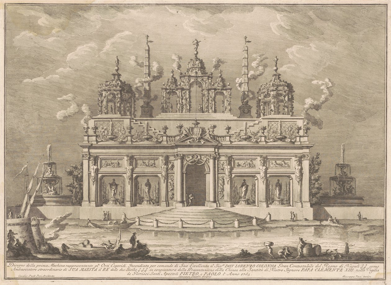1765年为奇纳河建造的Prima Macchina：赫斯珀里德的花园 作者 朱塞佩·瓦西，继朱塞佩·帕拉齐，继保罗·波西