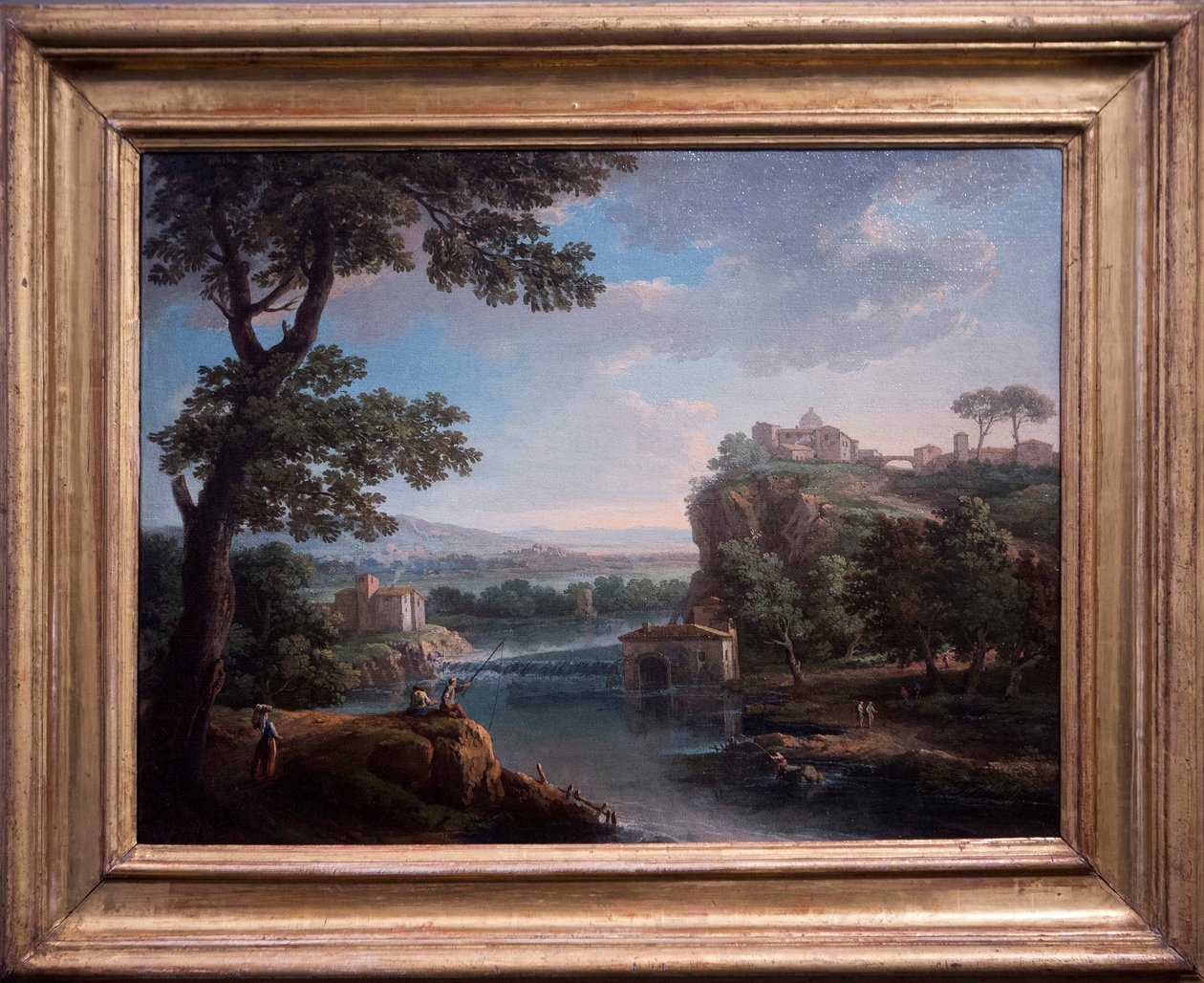 River view with fisherman (oil on canvas) 作者 朱塞佩·扎伊斯（Giuseppe Zais）