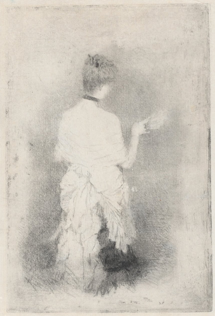 从背后看优雅的年轻女性 作者 朱塞佩·德·尼蒂斯