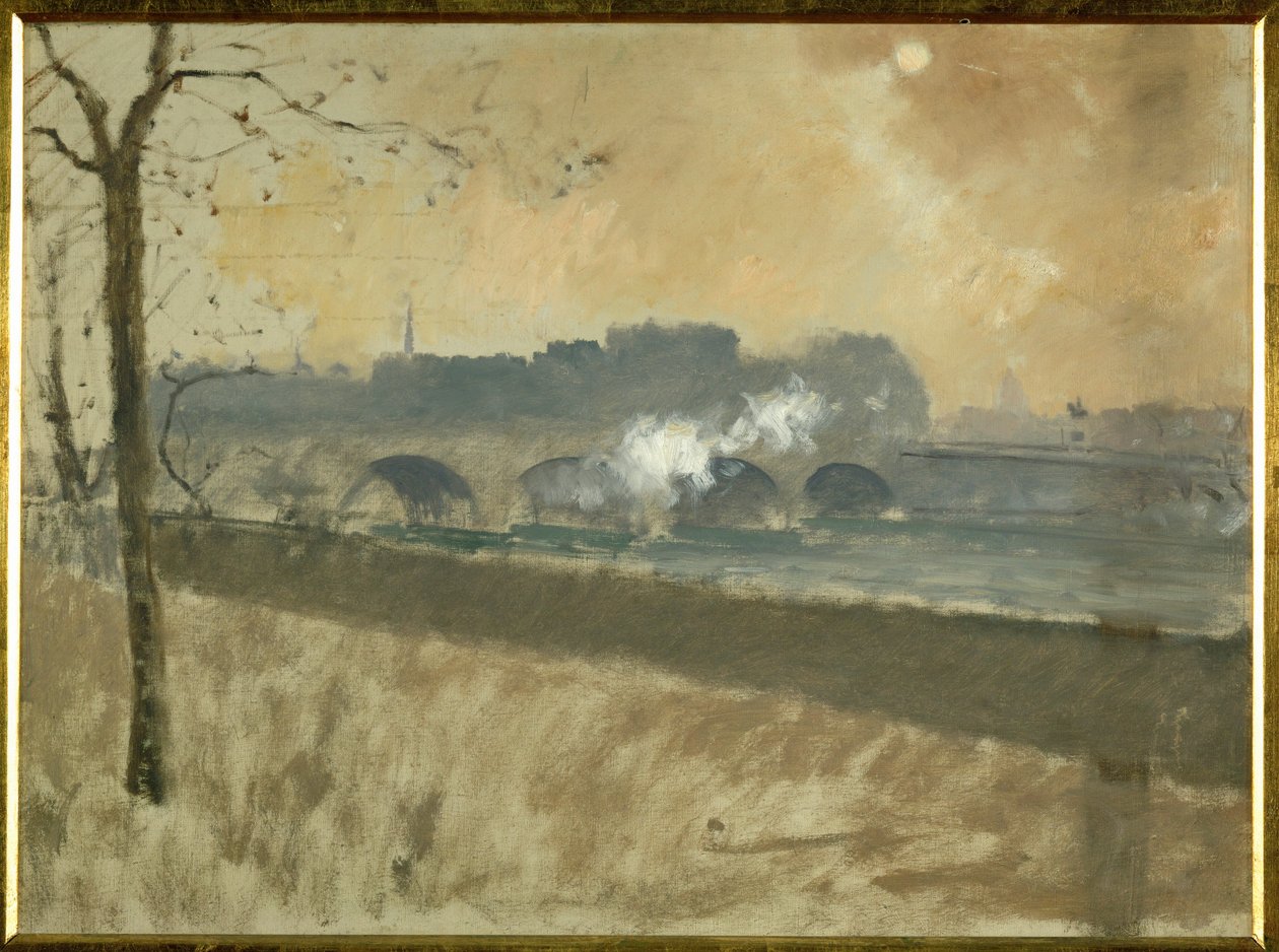 塞纳河上的桥（布面油画） 作者 朱塞佩或约瑟夫·德尼蒂斯