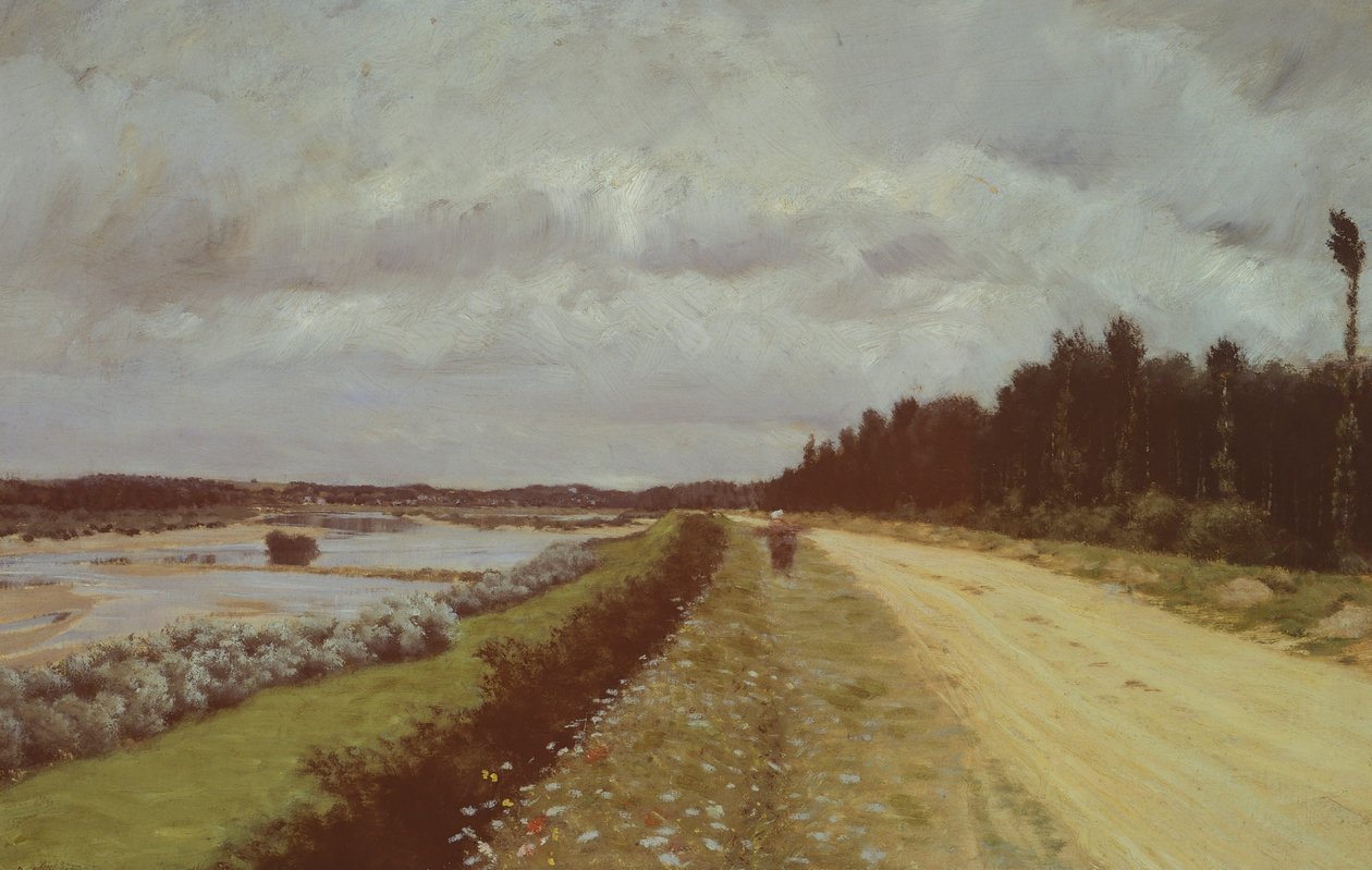 沿着奥凡托的乡间小路，朱塞佩·德·尼蒂斯 (Giuseppe de Nittis) 着 作者 朱塞佩或约瑟夫·德尼蒂斯