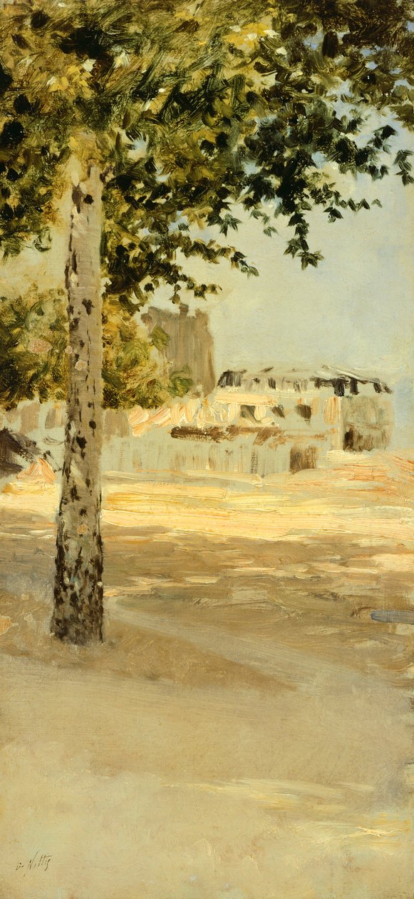 近巴黎，朱塞佩·德·尼蒂斯（Giuseppe de Nittis），布面油画 作者 朱塞佩或约瑟夫·德尼蒂斯