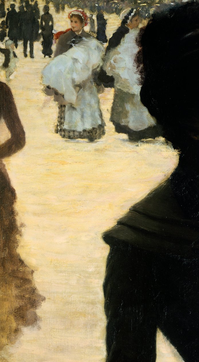 从布洛涅森林返回，带狗的女士，朱塞佩·德·尼蒂斯（Giuseppe de Nittis），细节 作者 朱塞佩或约瑟夫·德尼蒂斯