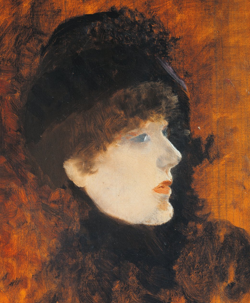 莎拉·伯纳德 (Sarah Bernard)，朱塞佩·德·尼蒂斯 (Giuseppe de Nittis)（1846-1884 年）绘，画板上的油彩，35x265 厘米 作者 朱塞佩或约瑟夫·德尼蒂斯
