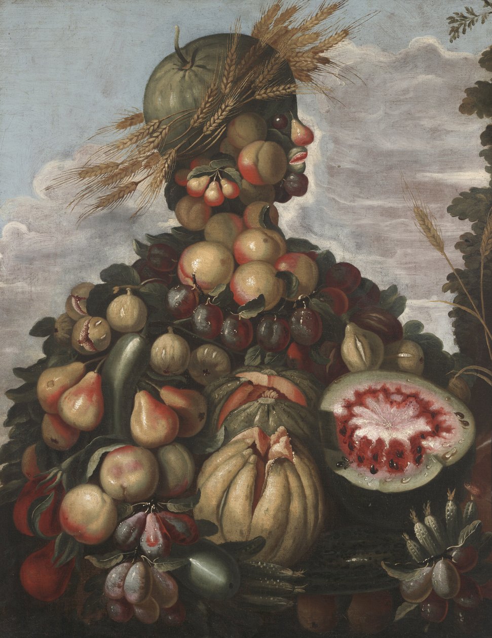 秋天，1580-1600 作者 朱塞佩风格的Arcimboldo
