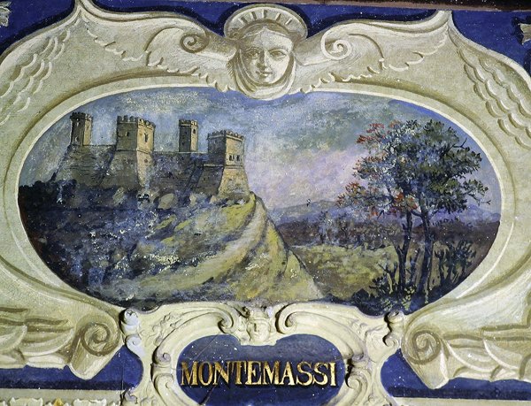 蒙特马西（Montemassi），来自一系列描绘康特-潘诺切斯基-德-埃尔西所拥有的住宅图像的壁画（壁画 作者 朱斯托·乌滕斯