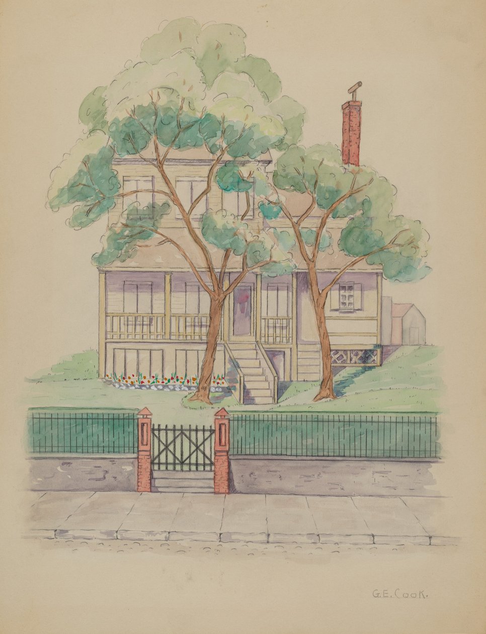 斯图尔特之家，约1936年。 作者 格拉迪斯·库克