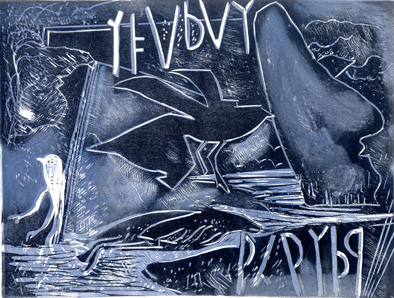 多年来（linocut） 作者 格洛丽亚·沃灵顿