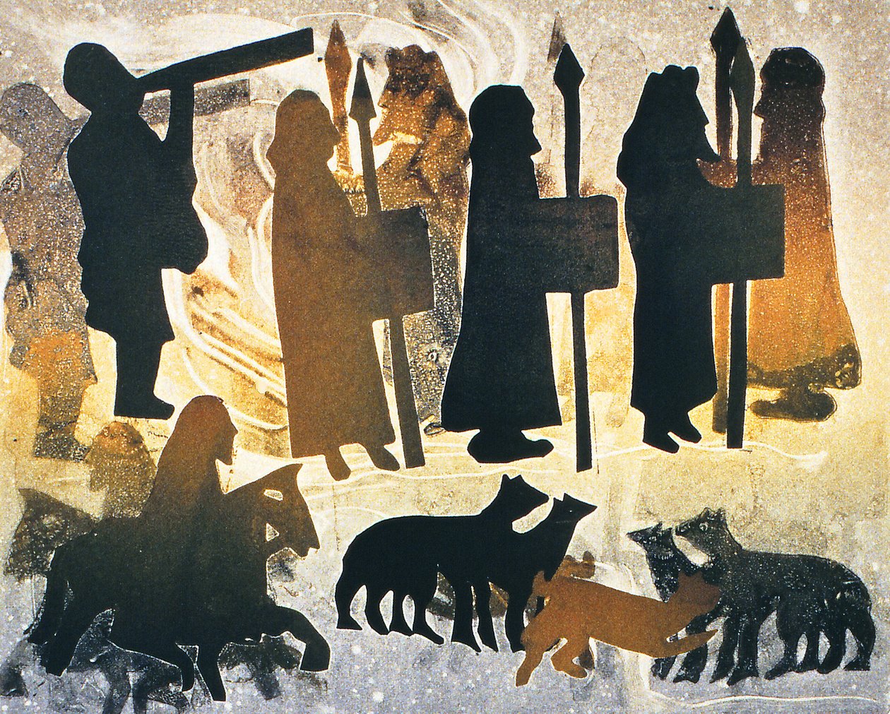 Pictish Journey，2000（monoprint） 作者 格洛丽亚·沃灵顿