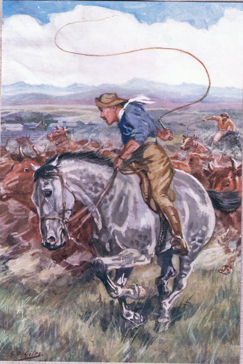 The Sick Stockrider，来自Adam Lindsay Gordon的诗，由TN Foulis出版，1912年 作者 戈弗雷·道格拉斯·吉尔斯