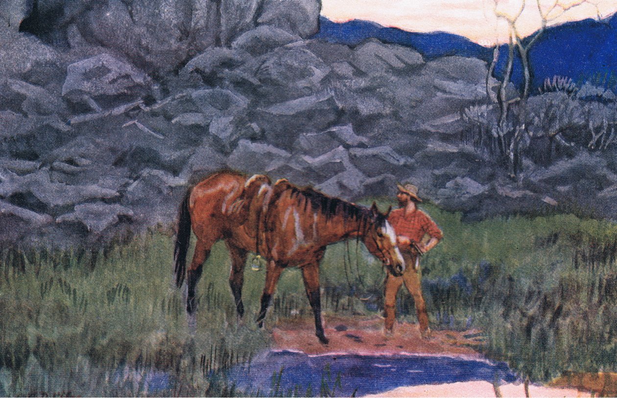 狼和猎犬，来自亚当林赛戈登的诗，由TN Foulis出版，1912年 作者 戈弗雷·道格拉斯·吉尔斯