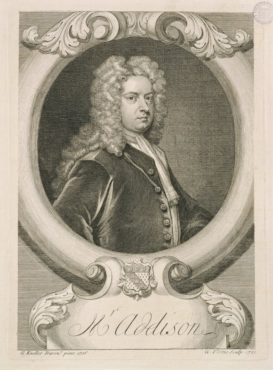 艾迪生先生，由George Vertue（1684-1756）雕刻，1721年 作者 戈弗雷·克纳勒