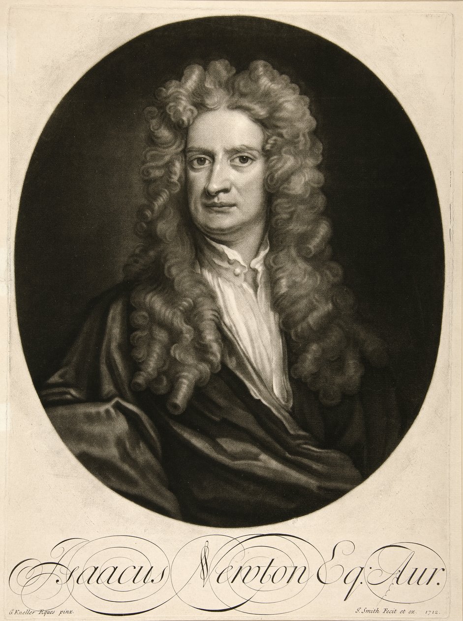 Isaacus Newton, Esq., publish.1712年（雕版画 作者 戈弗雷（后）纳勒