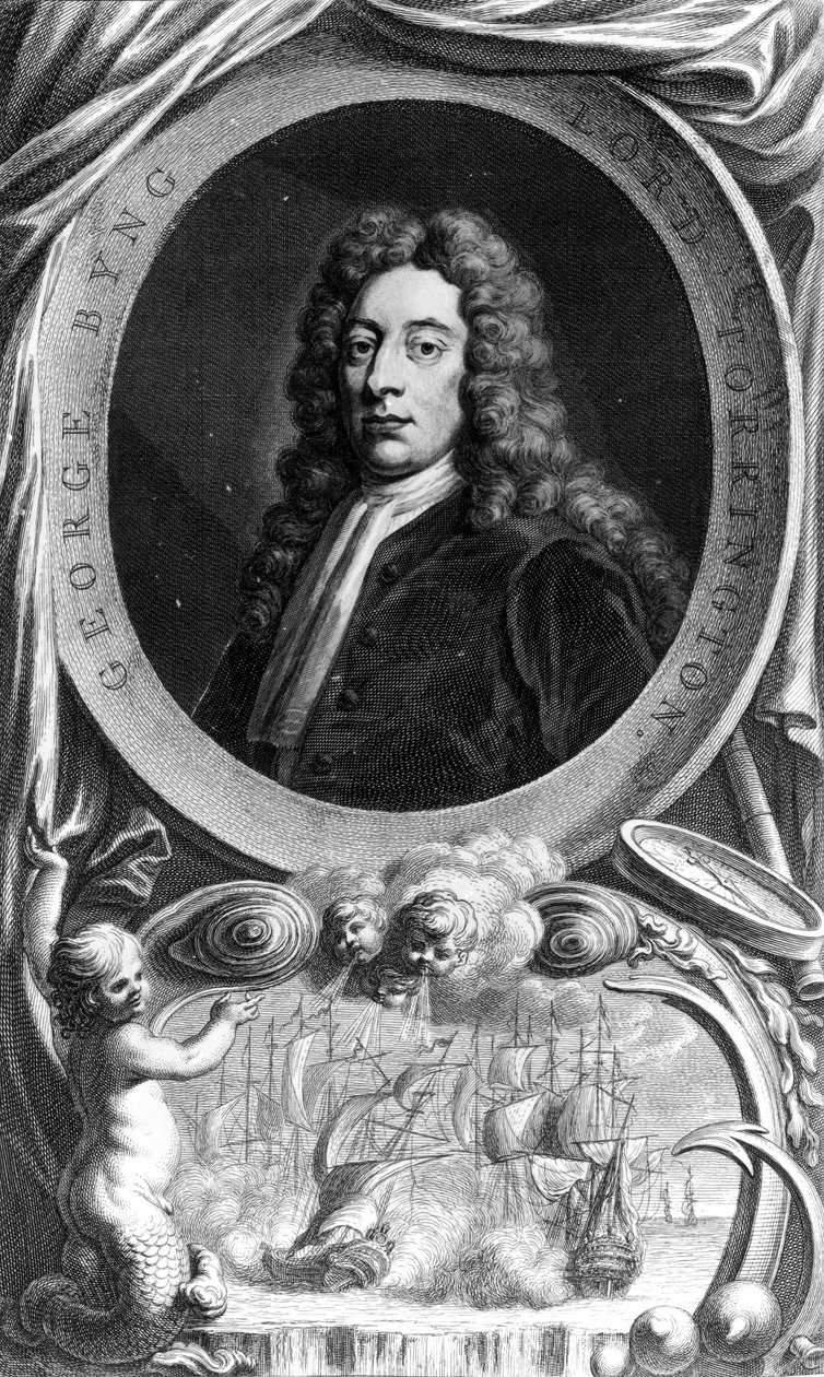 乔治·拜恩，第一个子爵托灵顿，由雅各布·胡布拉肯（Jacobus Houbraken）雕刻，1747年 作者 戈弗雷·克纳勒