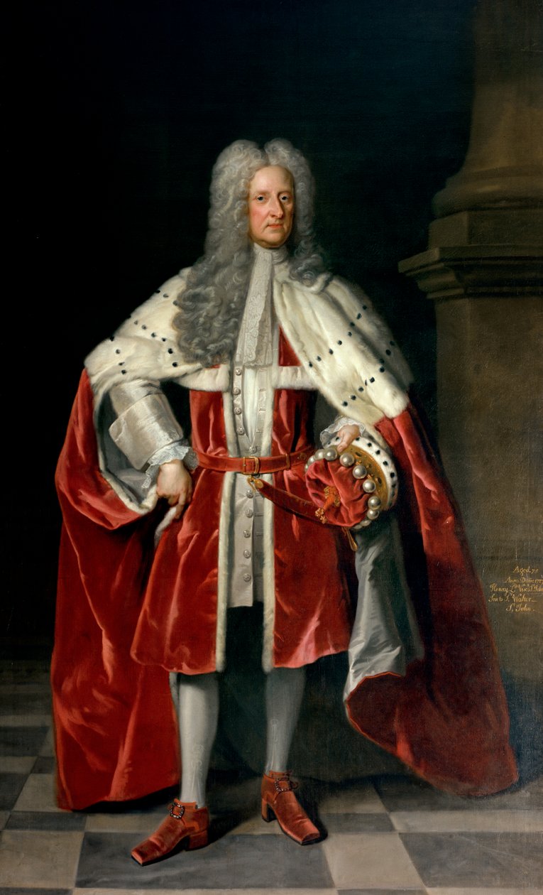 亨利的肖像，第一个圣约翰子爵（1652-1742）在他的加冕礼服，1727年 作者 戈弗雷·克纳勒