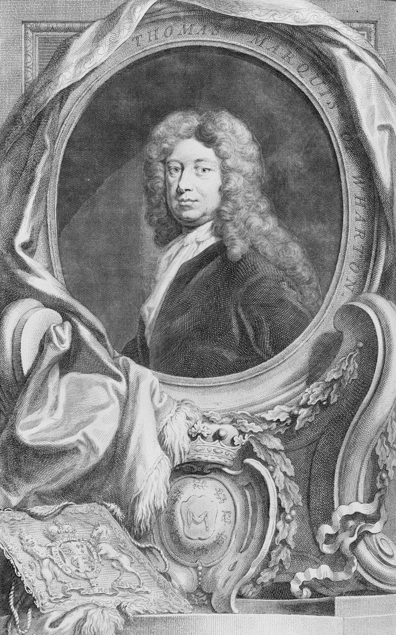 托马斯侯爵沃顿（1648-1715）的肖像，由Jacob Houbraken（1698-1780）刻，由P. Knanton出版，1744年 作者 戈弗雷·克纳勒