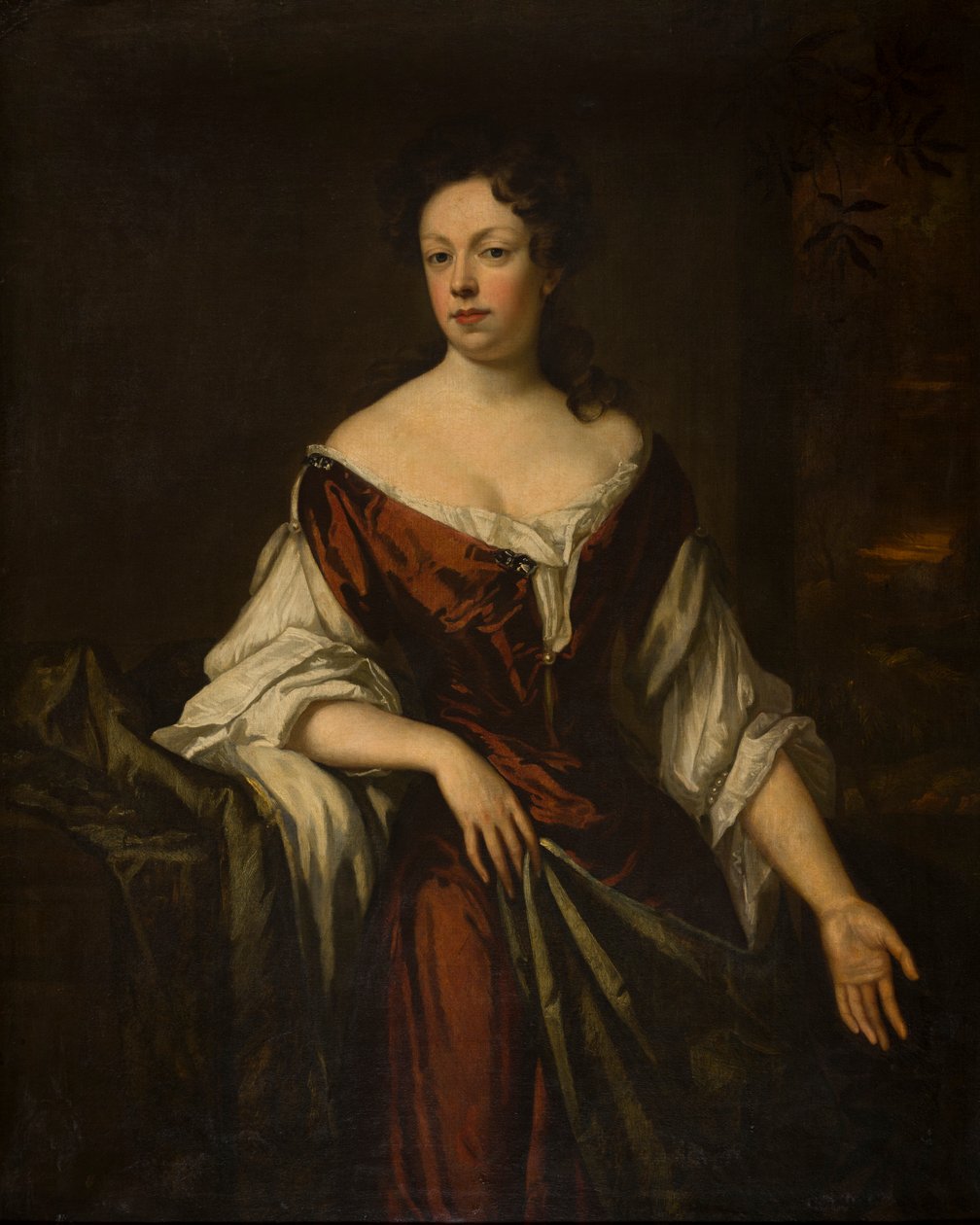 一位女士的肖像，c.1666-1723（布面油画） 作者 戈弗雷·克纳勒