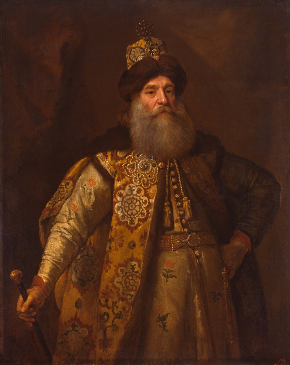彼得·伊万诺维奇·波托金（Pyotr Ivanovich Potyomkin）大使的肖像1617-1700年，1682年 作者 戈弗雷·克纳勒