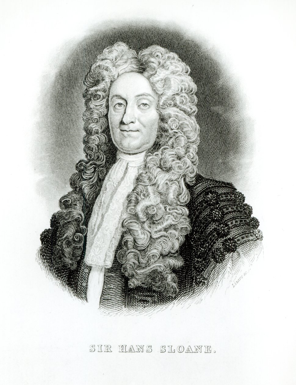 Hans Sloane爵士（1660-1753）由William Home Lizars（1788-1859）刻在Sloned的Jardine自然学家图书馆的回忆录中，电话：1833-45 作者 戈弗雷·克纳勒