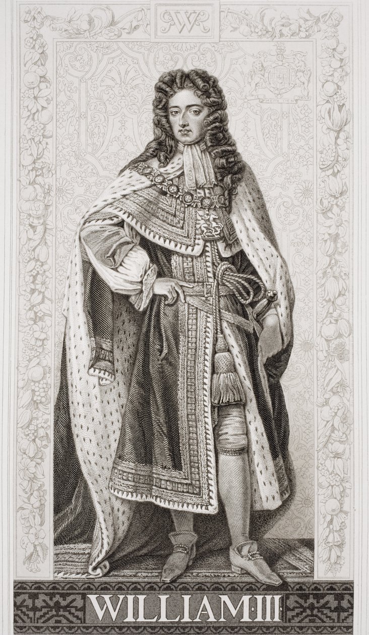 威廉三世（1650-1702）来自“英国和苏格兰历史插图”第二卷 作者 戈弗雷·克纳勒