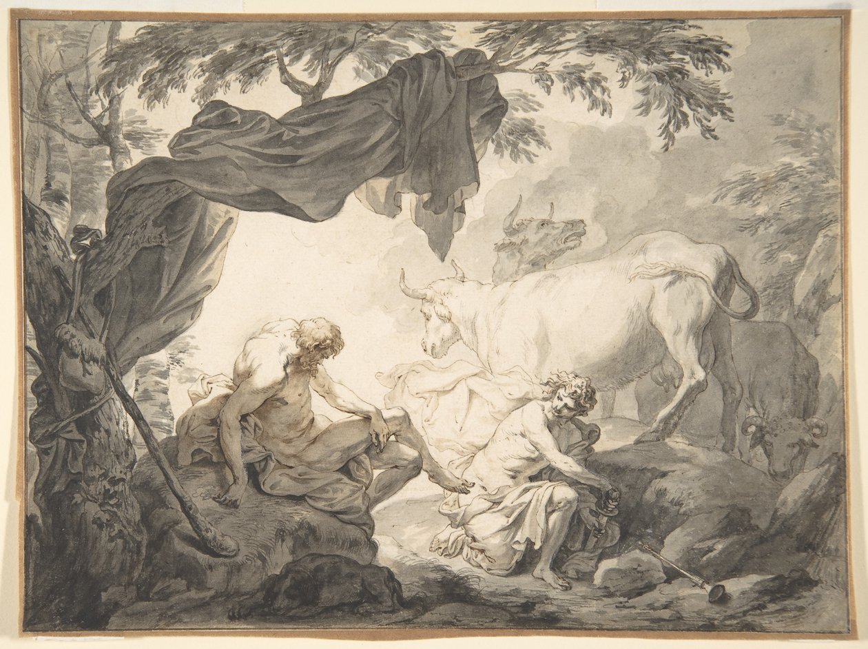 Ovid，Jupiter和Io变形的插图，伪装成白色小母牛 作者 Godfried Maes