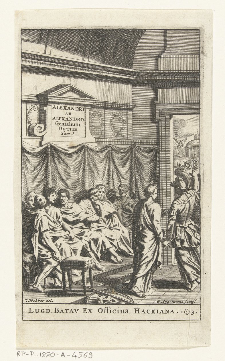 亚历山大-阿布-亚历山德罗的扉页，Genialium dierum，第 1 卷，1673 年 作者 Gonsales Appelmans（归属于）